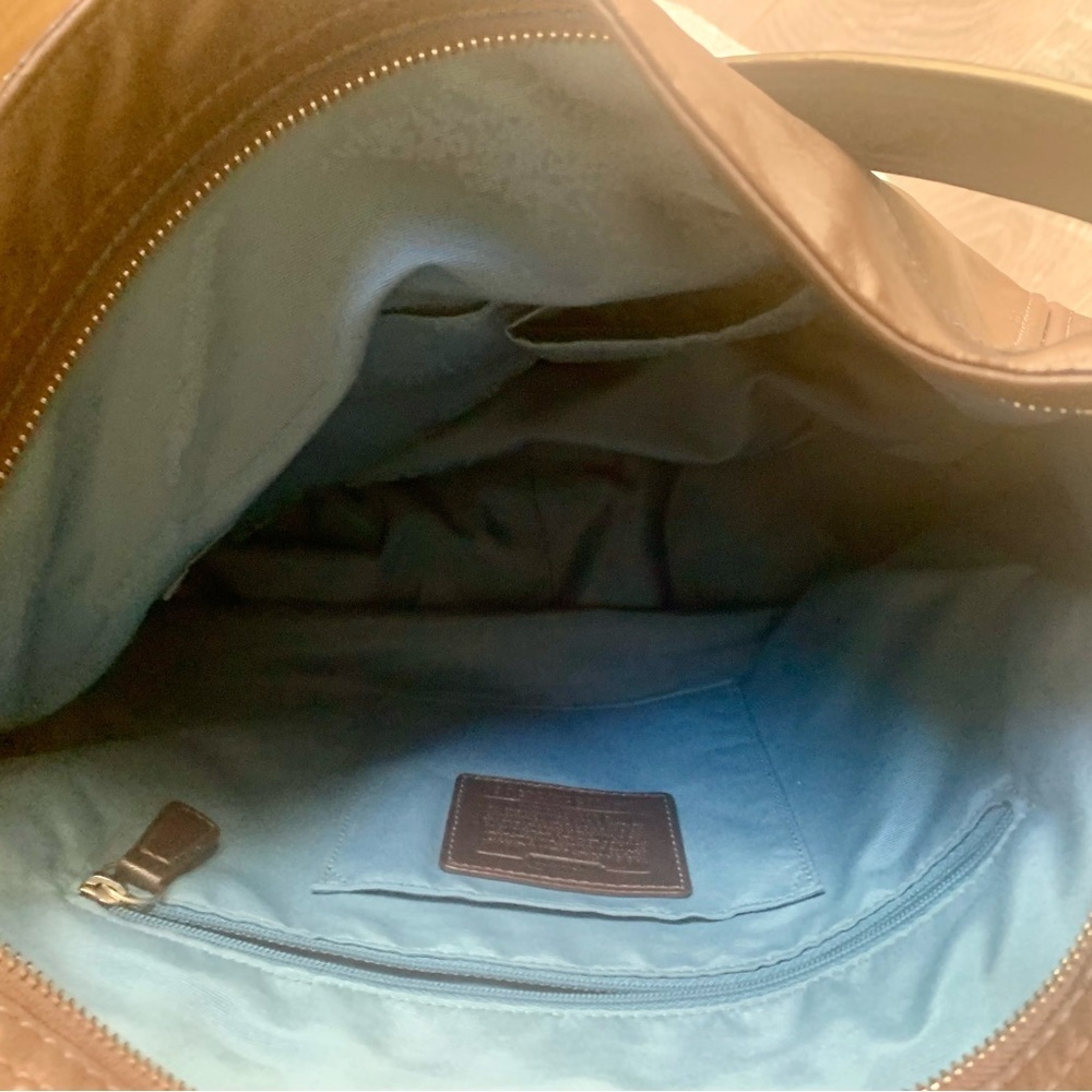 Coach Zoe Large Leather Hobo Shoulder Bag #F1032-F14706, Brown - Picture 2 of 9